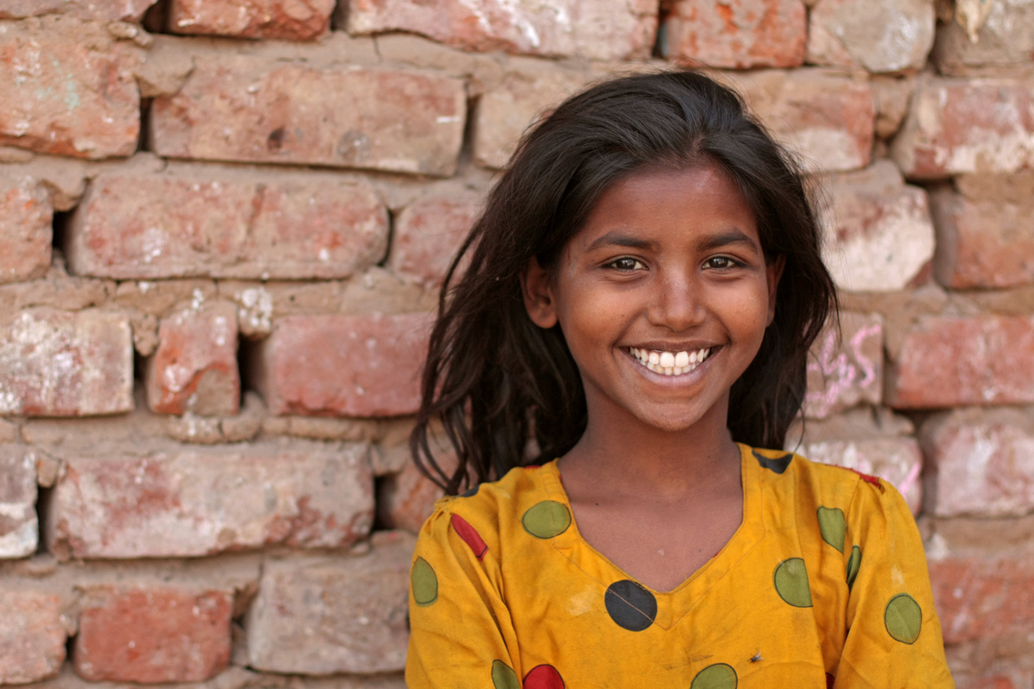 smiling girl from india