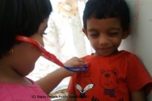 Daniela B. Peter and Stefan B. Peter Playing Doctor Stethoscope